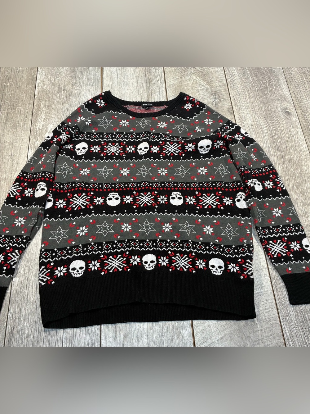 Torrid women’s ugly but fabulous gothic skull Xmas sweater Size 0 - Xl